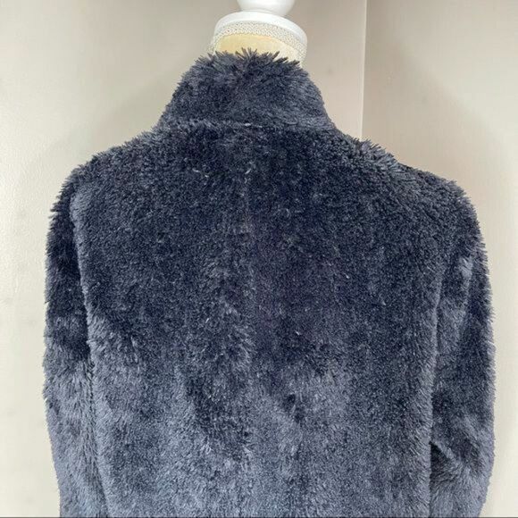 Kenneth Cole Faux Fur Black Coat Medium Women Open Front - Picture 7 of 12